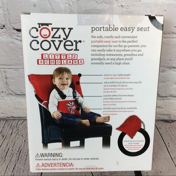 NCAA Wisconsin Badgers Unisex Portable Easy Seat Tailgating Game Day - Picture 3 of 3